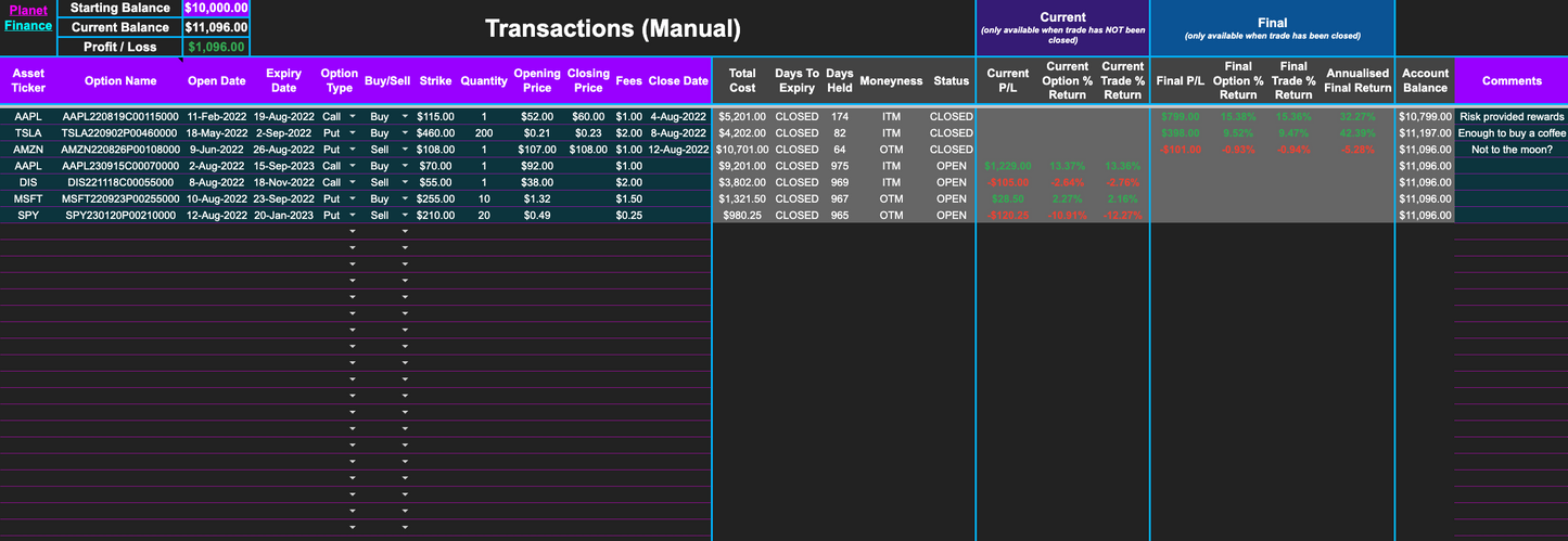 Options Tracker 1G Prototype