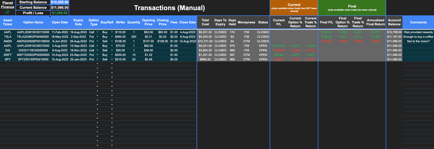 Options Tracker 1G Prototype